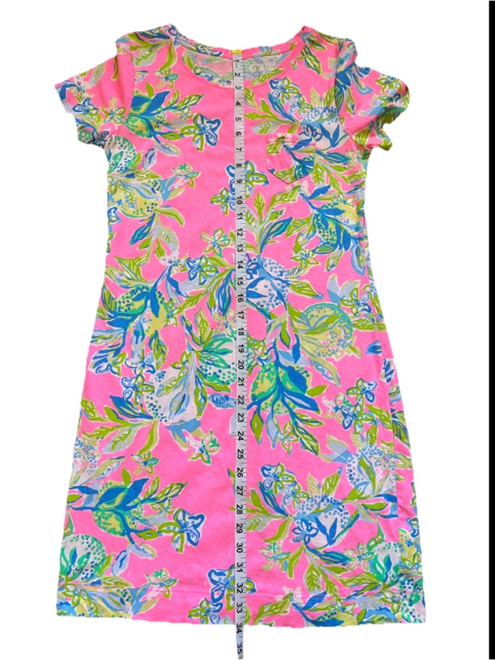 Lilly Pulitzer Small Declan Dress Squeeze The Day Pink Floral Puma Cotton - Picture 8 of 8